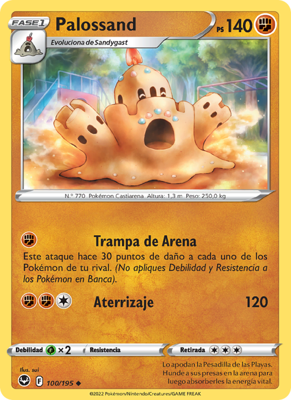 Palossand 100 — Tempestad Plateada (Spanish Pokémon TCG card)