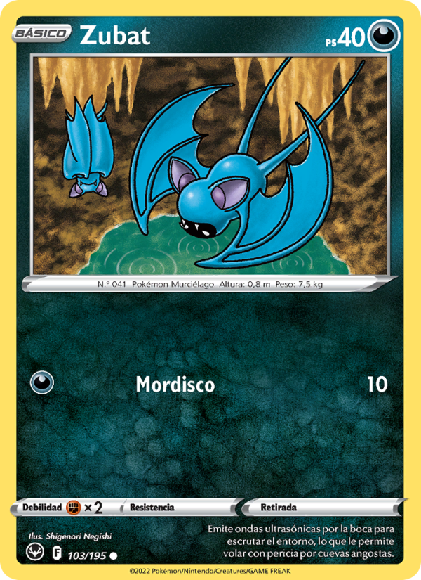 Zubat 103 — Tempestad Plateada (Spanish Pokémon TCG card)