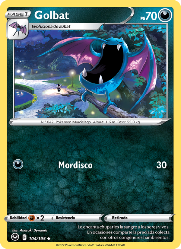 Golbat 104 — Tempestad Plateada (Spanish Pokémon TCG card)