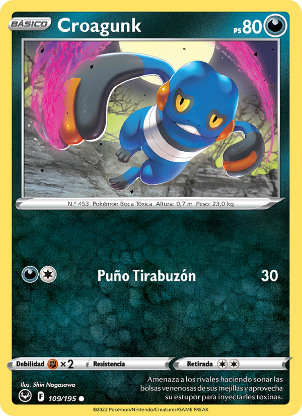 Croagunk 109 — Tempestad Plateada (Spanish Pokémon TCG card)
