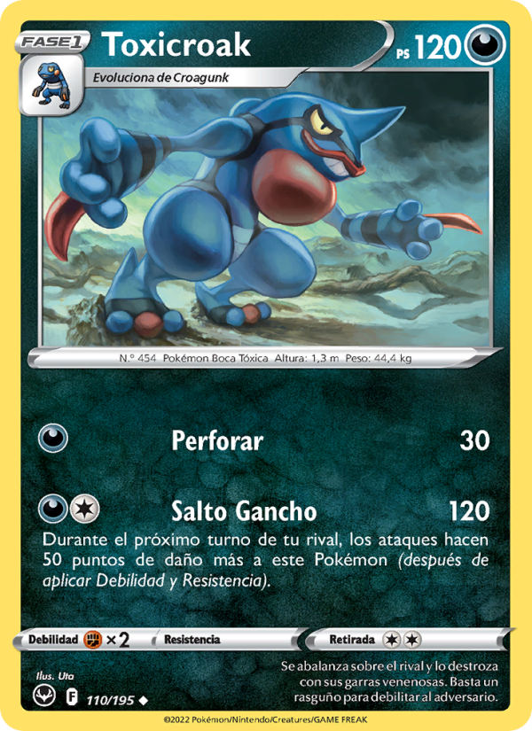 Toxicroak 110 — Tempestad Plateada (Spanish Pokémon TCG card)