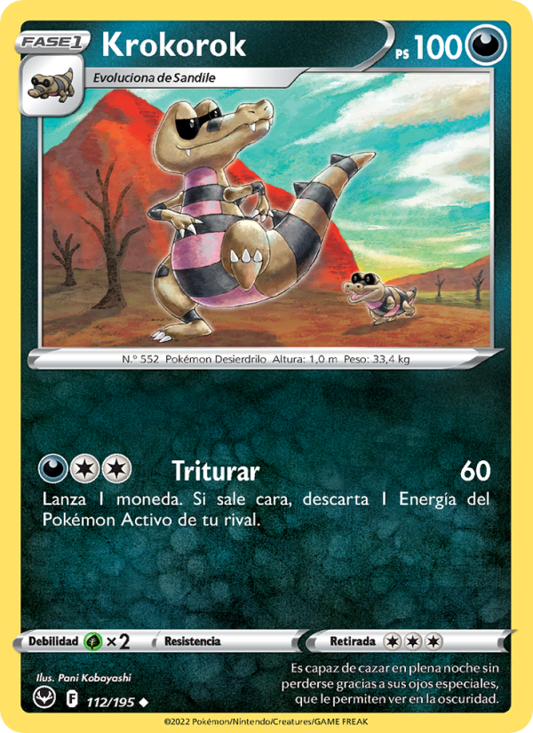 Krokorok 112 — Tempestad Plateada (Spanish Pokémon TCG card)
