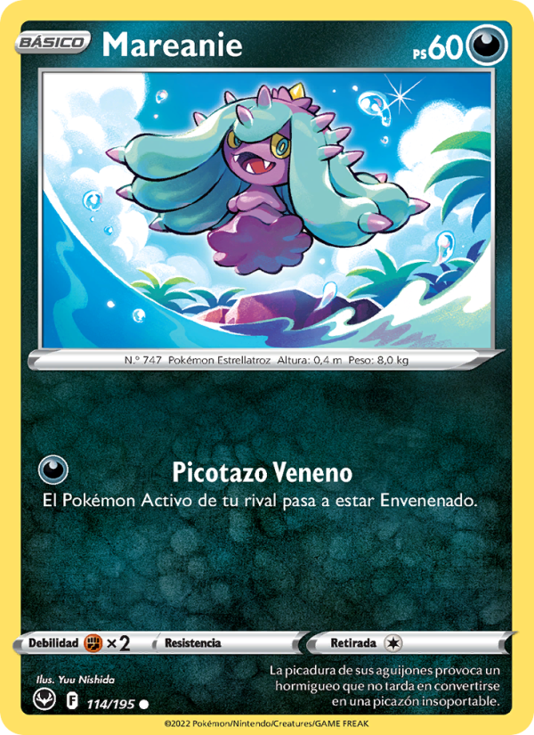 Mareanie 114 — Tempestad Plateada (Spanish Pokémon TCG card)