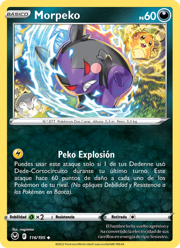 Morpeko 116 — Tempestad Plateada (Spanish Pokémon TCG card)