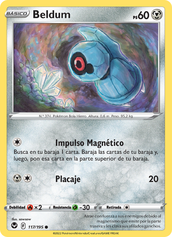 Beldum 117 — Tempestad Plateada (Spanish Pokémon TCG card)