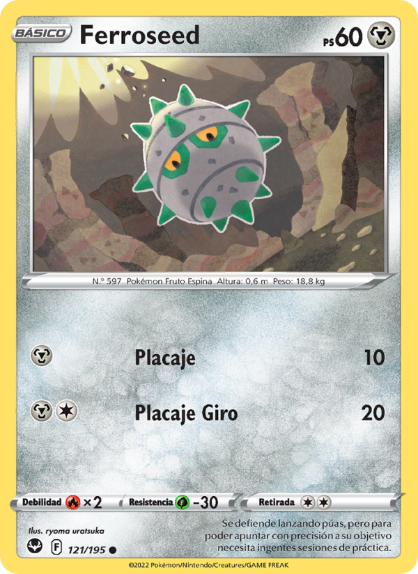 Ferroseed 121 — Tempestad Plateada (Spanish Pokémon TCG card)