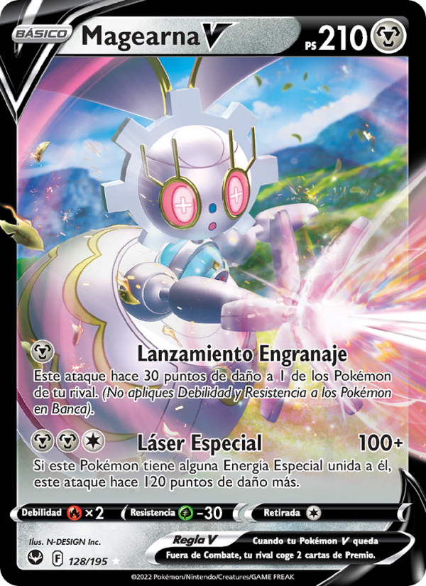 Magearna V 128 — Tempestad Plateada (Spanish Pokémon TCG card)