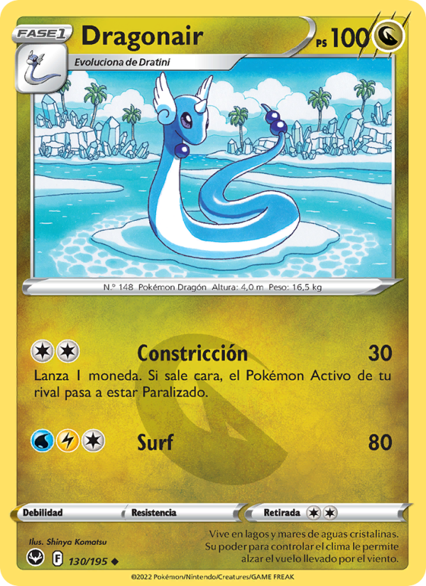 Dragonair 130 — Tempestad Plateada (Spanish Pokémon TCG card)