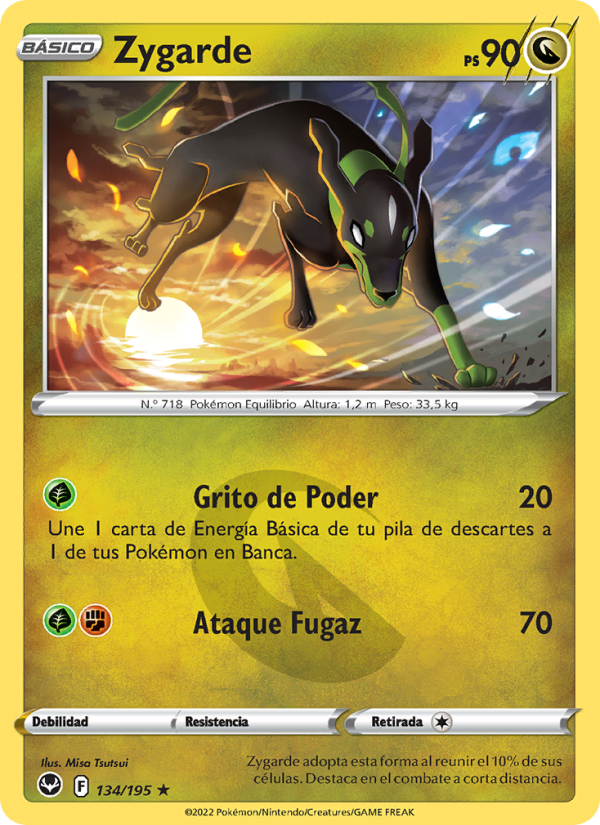 Zygarde 134 — Tempestad Plateada (Spanish Pokémon TCG card)