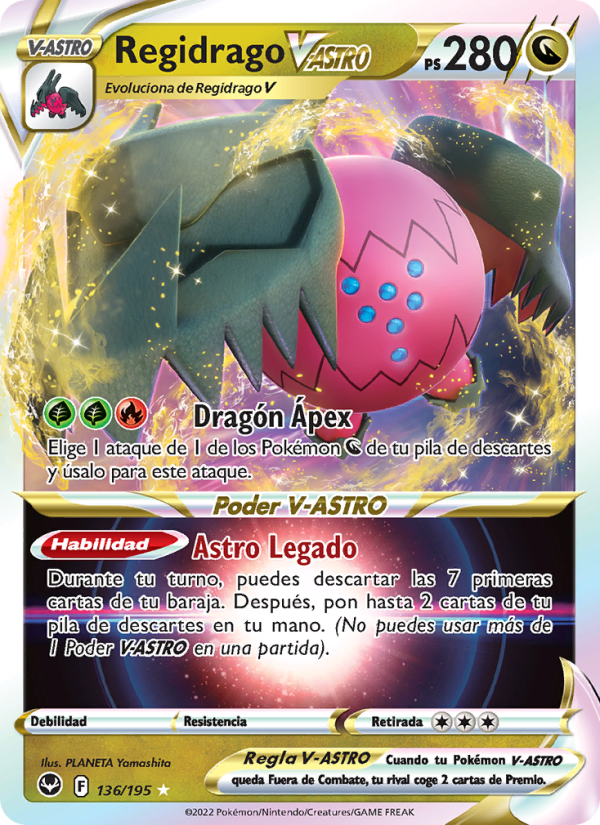 Regidrago V-ASTRO 136 — Tempestad Plateada (Spanish Pokémon TCG card)