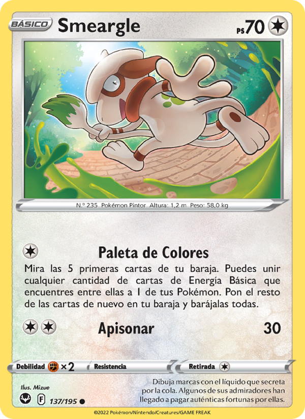 Smeargle 137 — Tempestad Plateada (Spanish Pokémon TCG card)