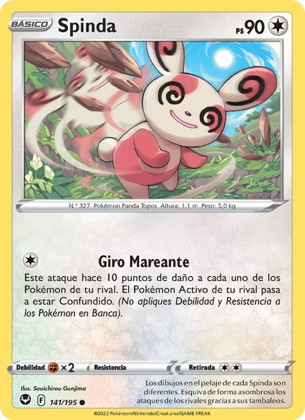 Spinda 141 — Tempestad Plateada (Spanish Pokémon TCG card)