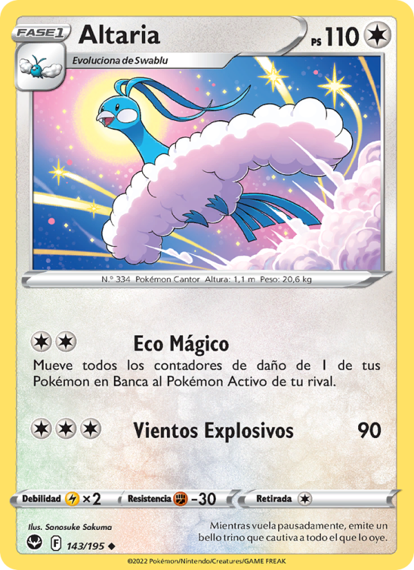 Altaria 143 — Tempestad Plateada (Spanish Pokémon TCG card)