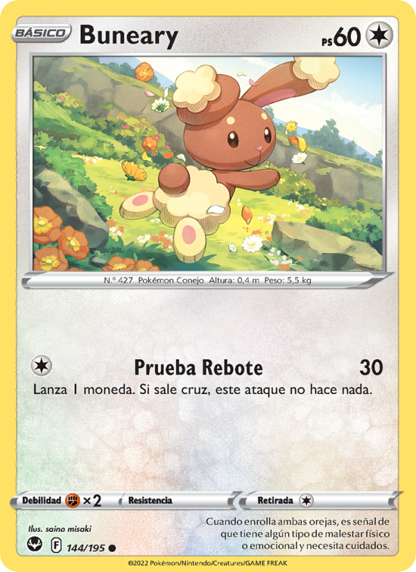 Buneary 144 — Tempestad Plateada (Spanish Pokémon TCG card)