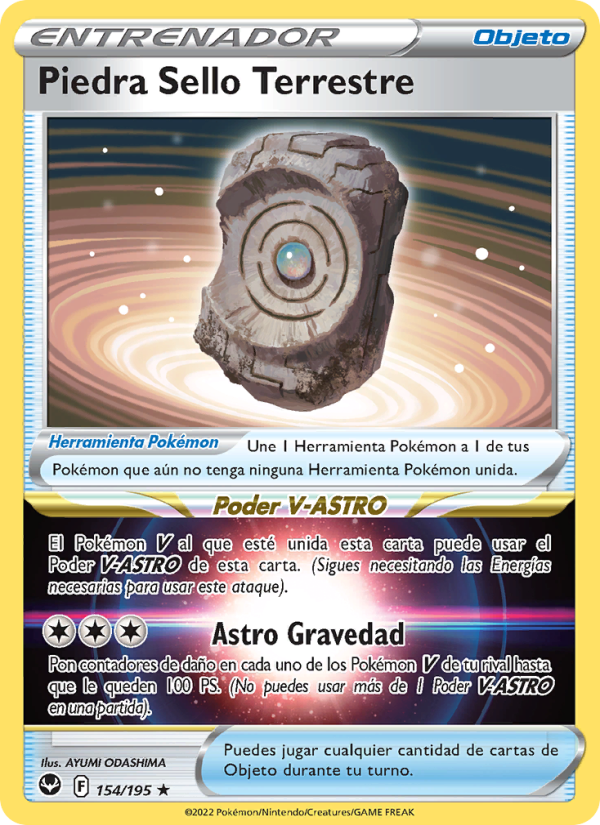 Piedra Sello Terrestre 154 — Tempestad Plateada (Spanish Pokémon TCG card)