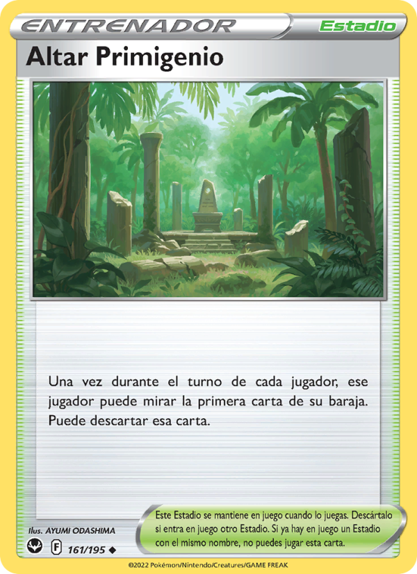 Altar Primigenio 161 — Tempestad Plateada (Spanish Pokémon TCG card)