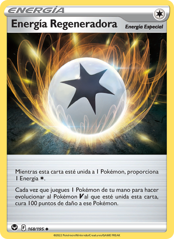 Energía Regeneradora 168 — Tempestad Plateada (Spanish Pokémon TCG card)