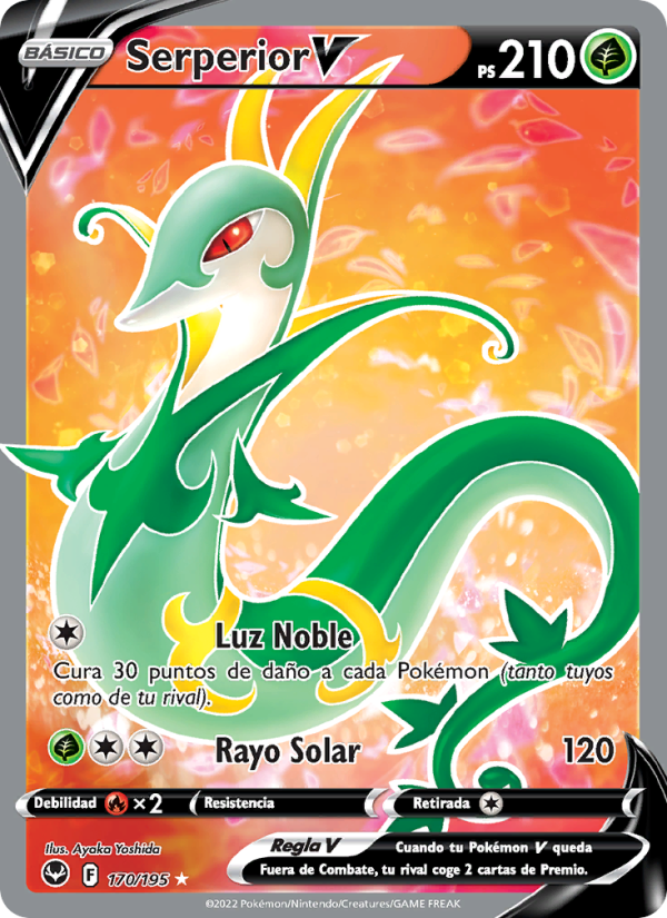 Serperior V 170 — Tempestad Plateada (Spanish Pokémon TCG card)