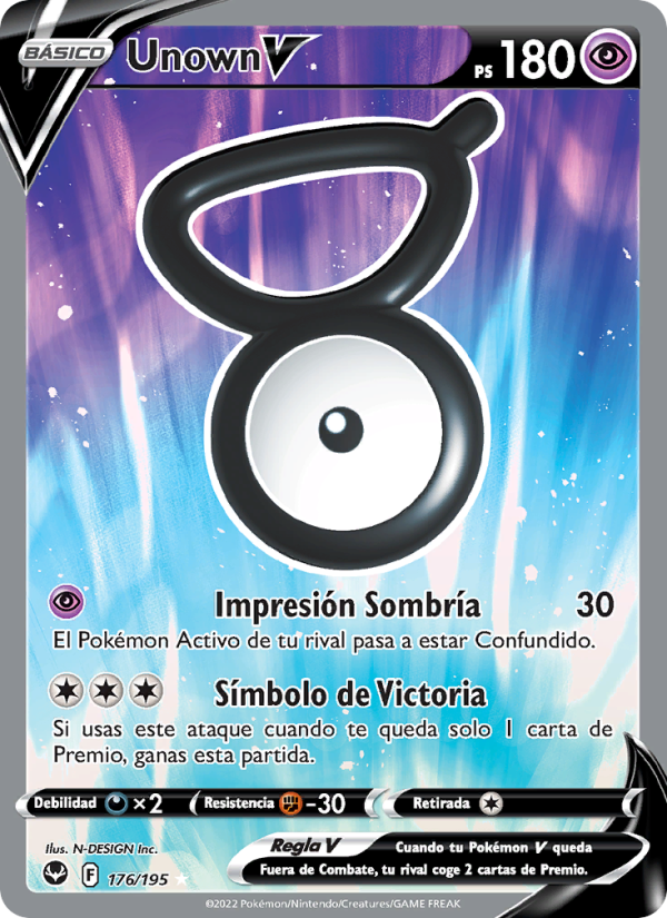 Unown V 176 — Tempestad Plateada (Spanish Pokémon TCG card)