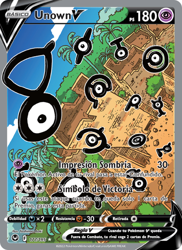 Unown V 177 — Tempestad Plateada (Spanish Pokémon TCG card)