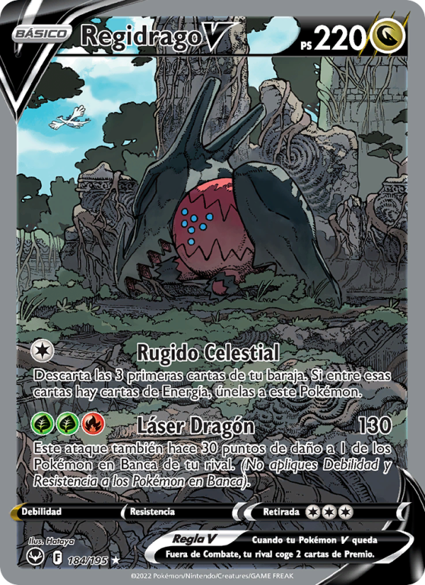 Regidrago V 184 — Tempestad Plateada (Spanish Pokémon TCG card)