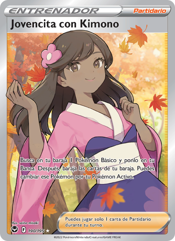 Jovencita con Kimono 190 — Tempestad Plateada (Spanish Pokémon TCG card)
