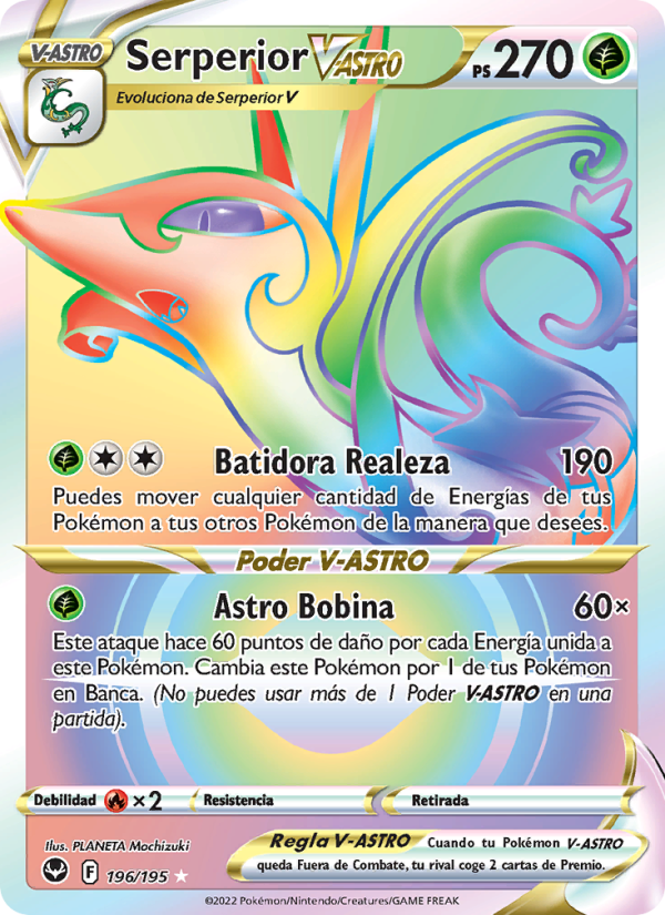 Serperior V-ASTRO 196 — Tempestad Plateada (Spanish Pokémon TCG card)