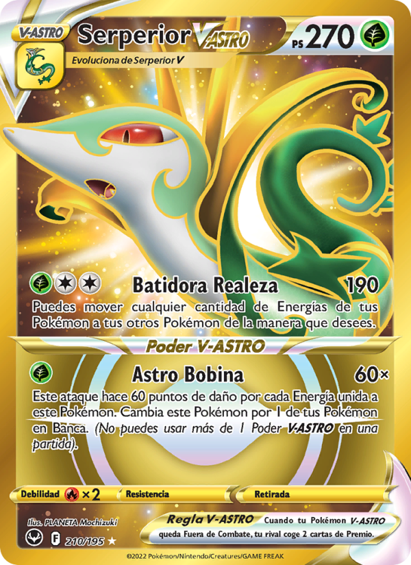 Serperior V-ASTRO 210 — Tempestad Plateada (Spanish Pokémon TCG card)
