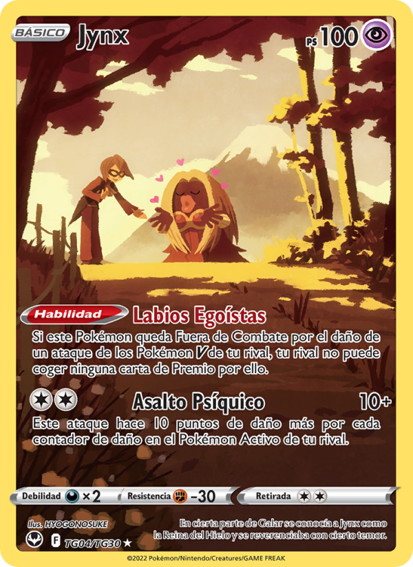 Jynx TG04 — Tempestad Plateada (Spanish Pokémon TCG card)