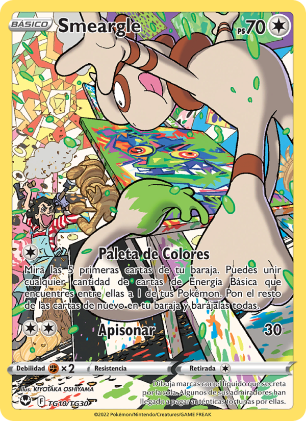 Smeargle TG10 — Tempestad Plateada (Spanish Pokémon TCG card)