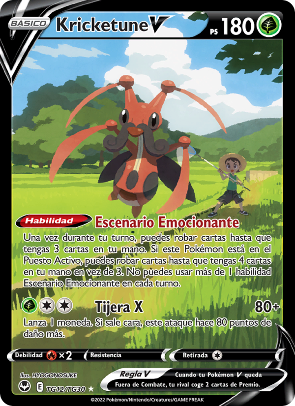 Kricketune V TG12 — Tempestad Plateada (Spanish Pokémon TCG card)