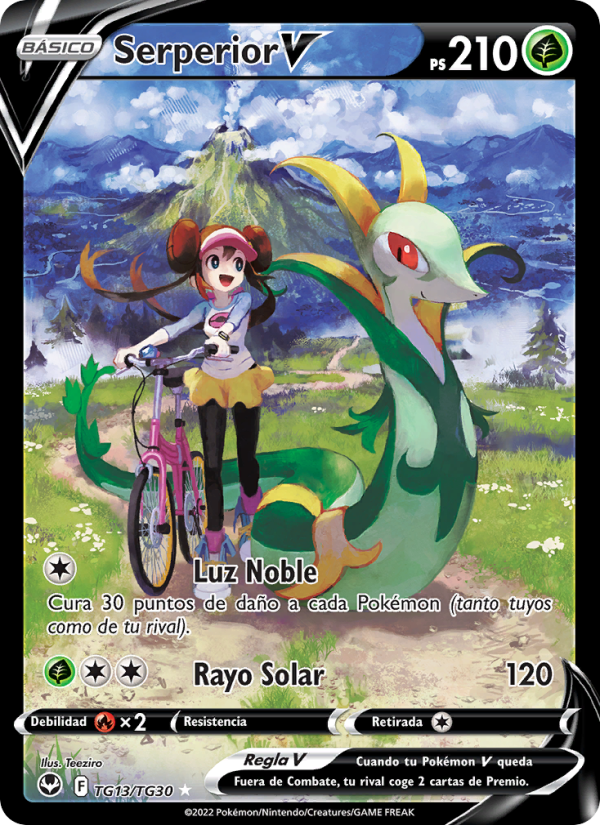Serperior V TG13 — Tempestad Plateada (Spanish Pokémon TCG card)
