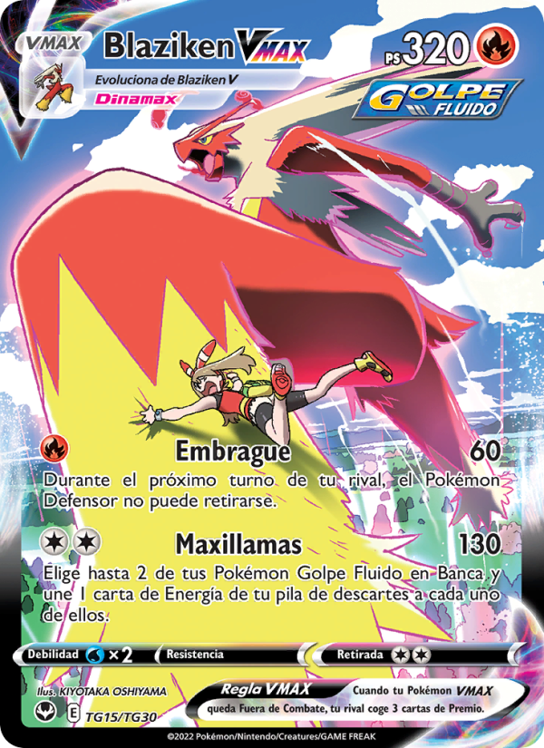 Blaziken VMAX TG15 — Tempestad Plateada (Spanish Pokémon TCG card)