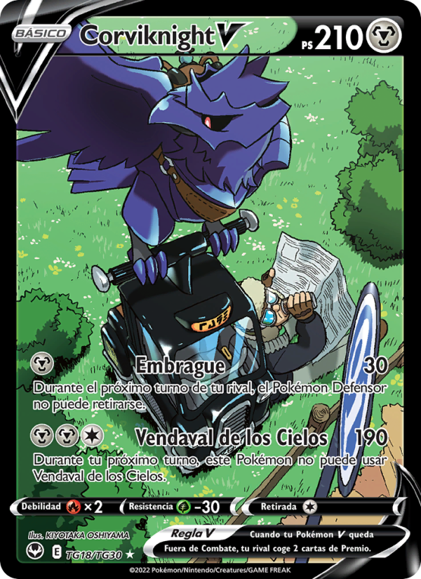 Corviknight V TG18 — Tempestad Plateada (Spanish Pokémon TCG card)