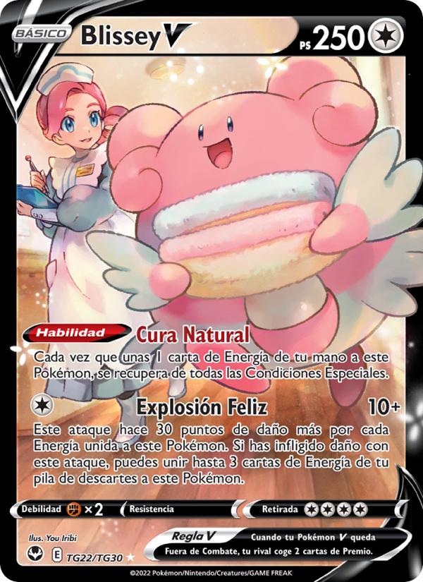 Blissey V TG22 — Tempestad Plateada (Spanish Pokémon TCG card)