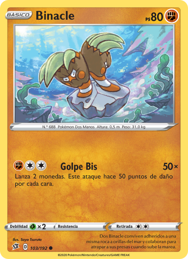 Binacle 103 — Choque Rebelde (Spanish Pokémon TCG card)