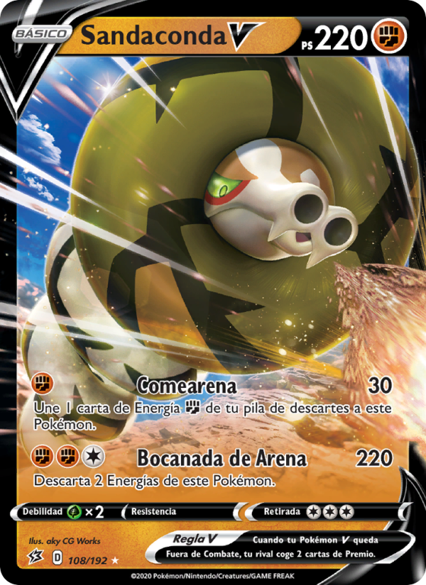 Sandaconda V 108 — Choque Rebelde (Spanish Pokémon TCG card)