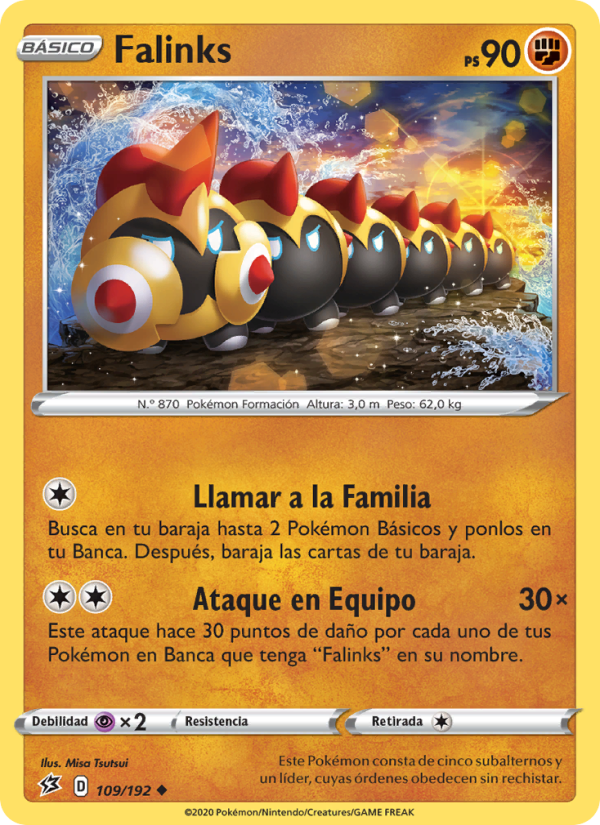 Falinks 109 — Choque Rebelde (Spanish Pokémon TCG card)