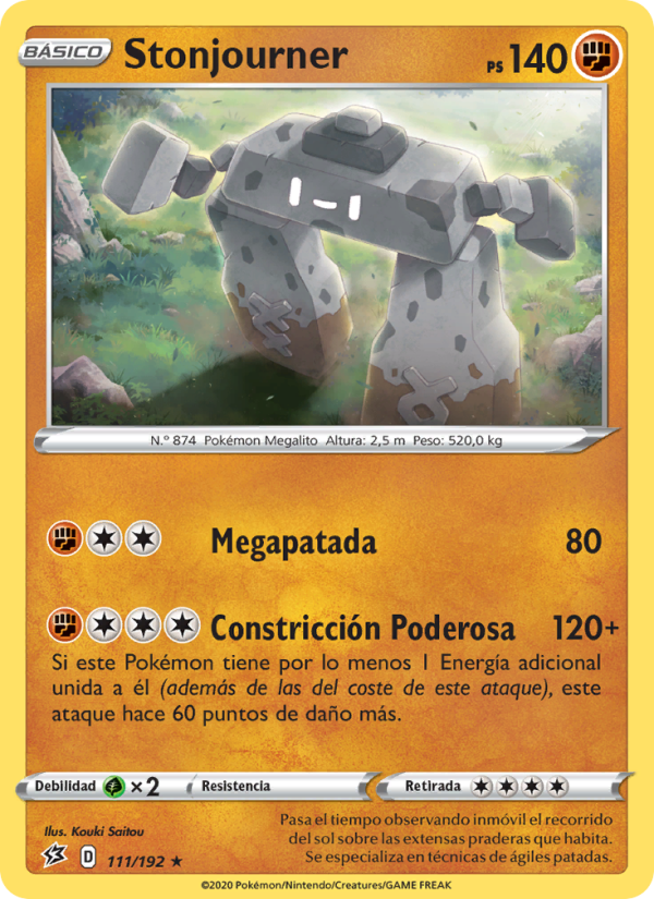 Stonjourner 111 — Choque Rebelde (Spanish Pokémon TCG card)
