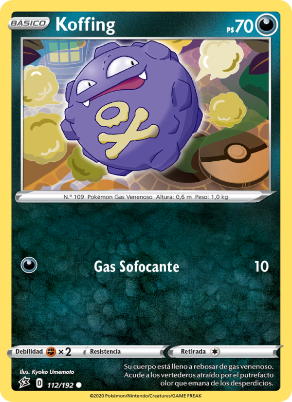 Koffing 112 — Choque Rebelde (Spanish Pokémon TCG card)