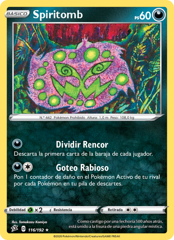Spiritomb 116 — Choque Rebelde (Spanish Pokémon TCG card)