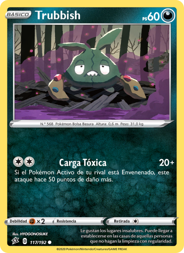 Trubbish 117 — Choque Rebelde (Spanish Pokémon TCG card)