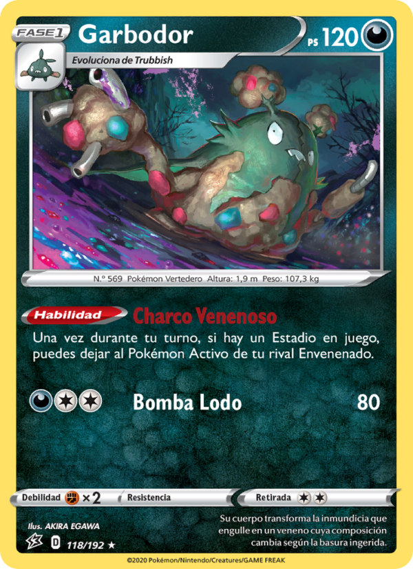 Garbodor 118 — Choque Rebelde (Spanish Pokémon TCG card)