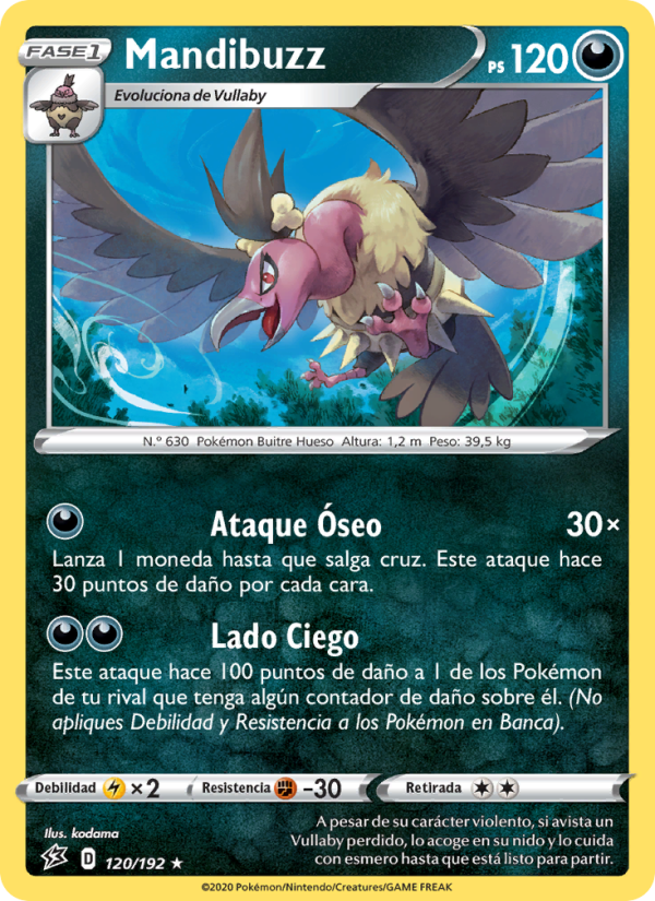 Mandibuzz 120 — Choque Rebelde (Spanish Pokémon TCG card)