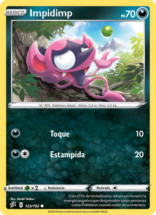 Impidimp 123 — Choque Rebelde (Spanish Pokémon TCG card)