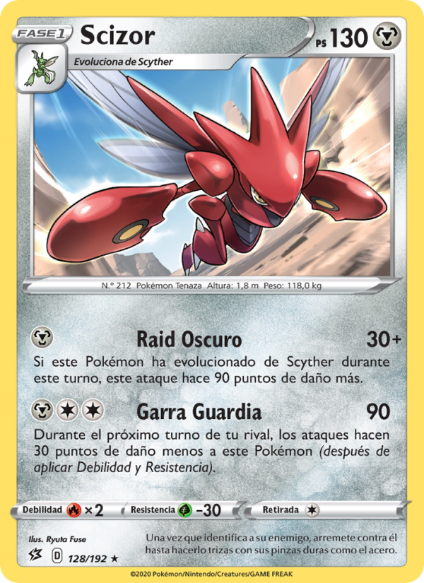 Scizor 128 — Choque Rebelde (Spanish Pokémon TCG card)