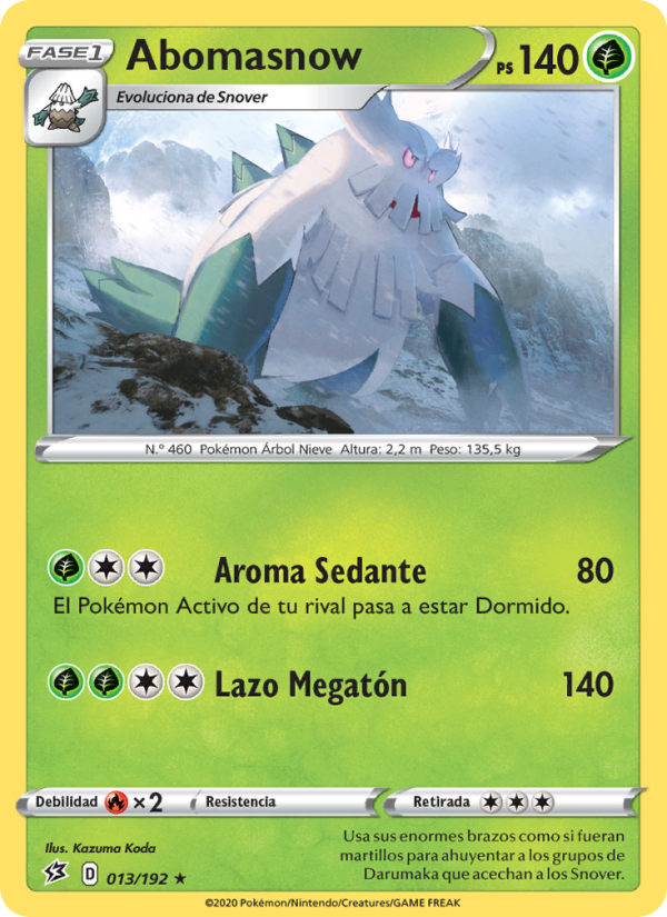 Abomasnow 13 — Choque Rebelde (Spanish Pokémon TCG card)