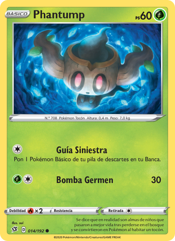 Phantump 14 — Choque Rebelde (Spanish Pokémon TCG card)
