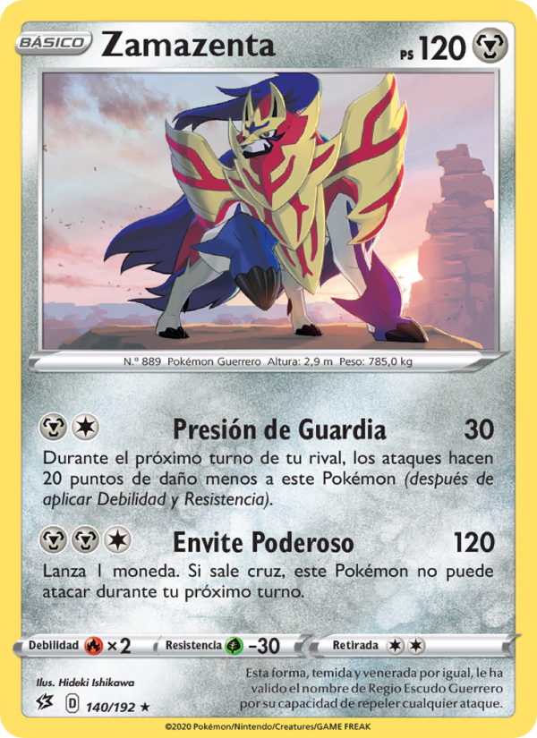 Zamazenta 140 — Choque Rebelde (Spanish Pokémon TCG card)