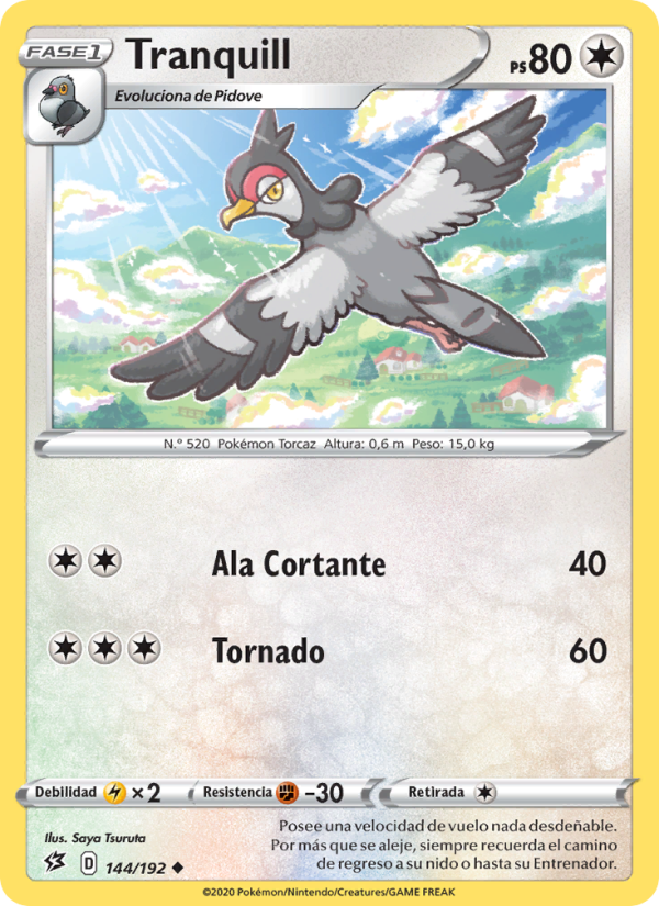 Tranquill 144 — Choque Rebelde (Spanish Pokémon TCG card)